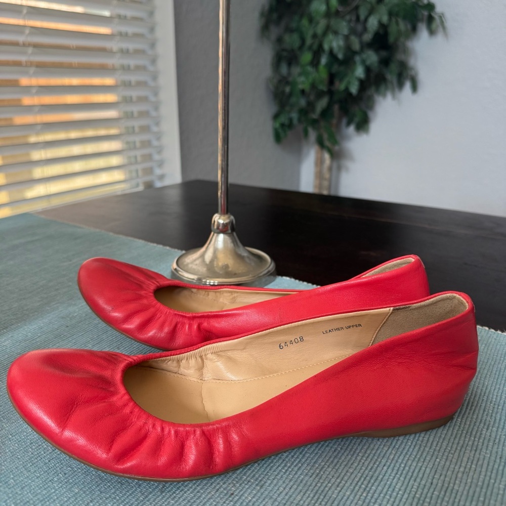 J. Crew Ballet Flats Leather Coral Pink Size 8.5 - Picture 5 of 6
